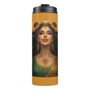 Persische Sonnenblumen-Damen-Tasse   Elegante Blum Thermosbecher