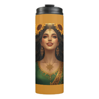 Persische Sonnenblumen-Damen-Tasse | Elegante Blum Thermosbecher