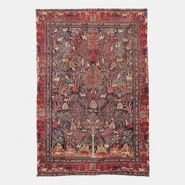 Persische Vintage antike Teppich-Natur-feine Kunst Geschirrtuch (Vertikal)
