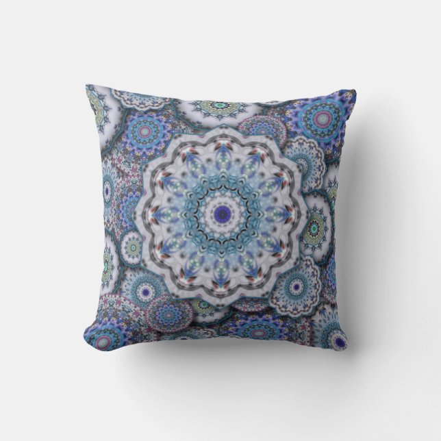 Persischer Damast Mosaik Blume Mandala elegant ele Kissen (Vorderseite)