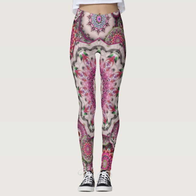 Persischer Damast Mosaik Blume Mandala elegant ele Leggings (Vorderseite)