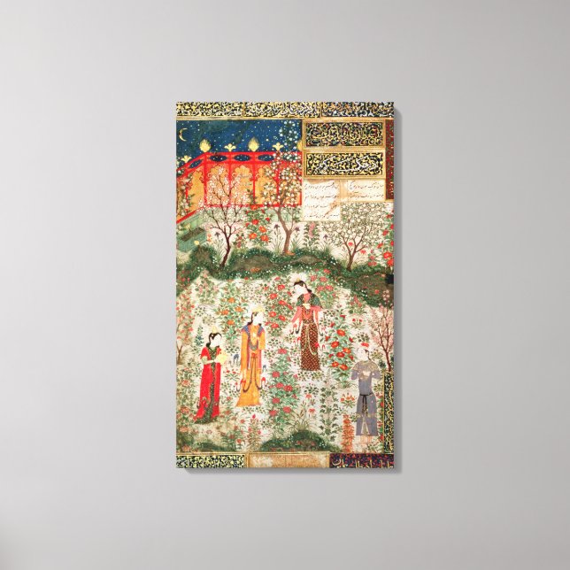 Persischer Garten, 15. Jahrhundert (mit Papier) Leinwanddruck (Vorderseite)