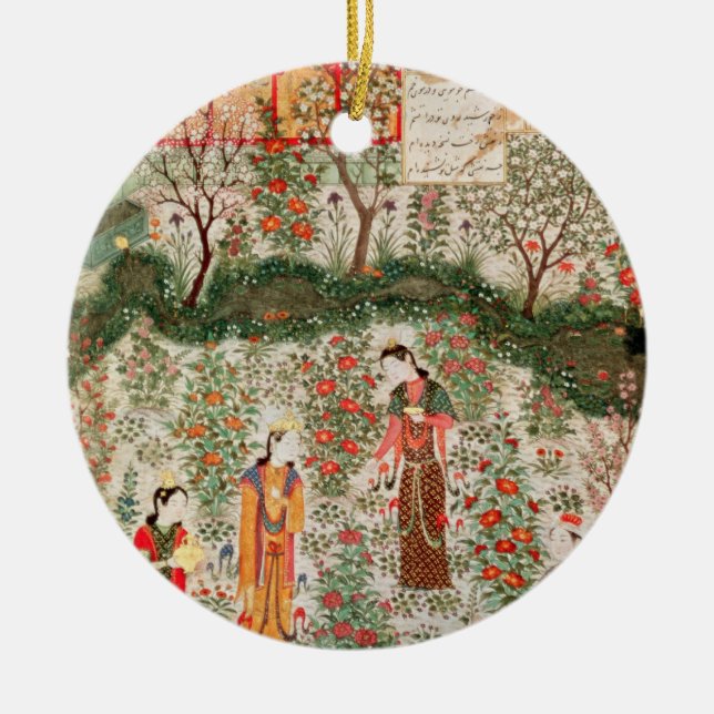 Persischer Garten, 15. Jahrhundert (w/c auf Keramikornament (Vorne)