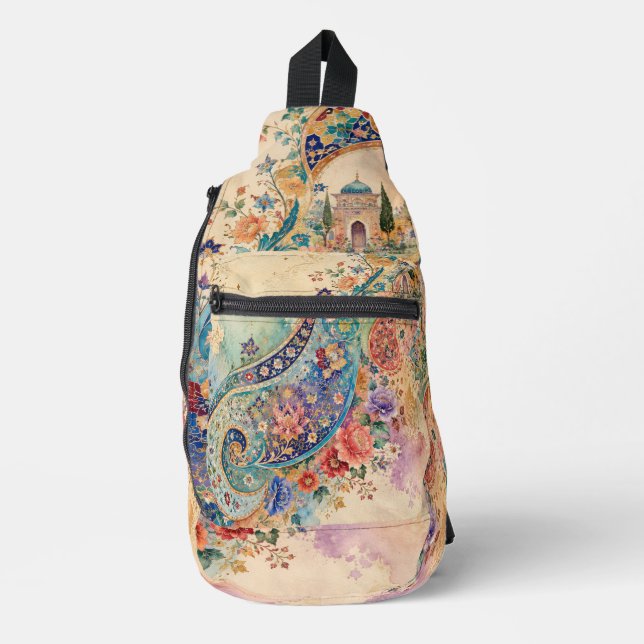 Persischer Garten Blumen Rucksack (Vorderseite)