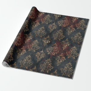 Persischer Gold Damast Noir Muster (2) Geschenkpapier