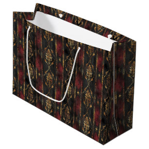 Persischer Gold Damast Noir Muster (2) Große Geschenktüte