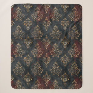 Persischer Gold Damast Noir Muster (2) Sherpadecke