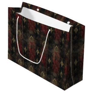 Persischer Gold Damast Noir Muster (4) Große Geschenktüte