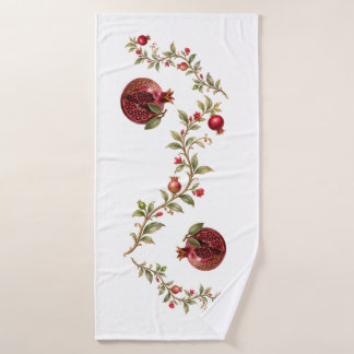 Persischer Granatapfelbaum-Wandkunst | Luxus-Botan Badhandtuch Set