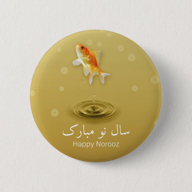 Persischer Happy New Year Norooz Fish Button (Vorderseite)