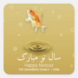 Persischer Happy New Year Norooz Fish Quadratischer Aufkleber