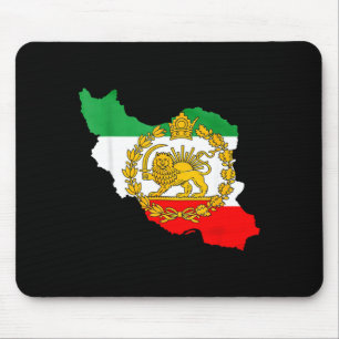 Persischer Löwe, Iran-Karte, iranische Flagge, Löw Mousepad