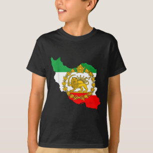Persischer Löwe, Iran Karte, iranische Flagge, Löw T-Shirt