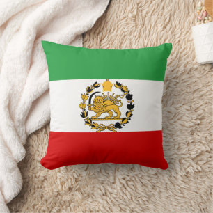 Persischer Löwe und Sonnenflagge Krone Pahlavi-Mon Kissen