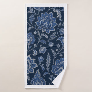 Persischer Mitternachtsgarten | Luxus Navy Blau Badhandtuch Set