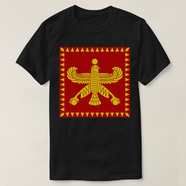 Persischer Roter Derafsh Shabaz Banner der Achämen T-Shirt (Design vorne)