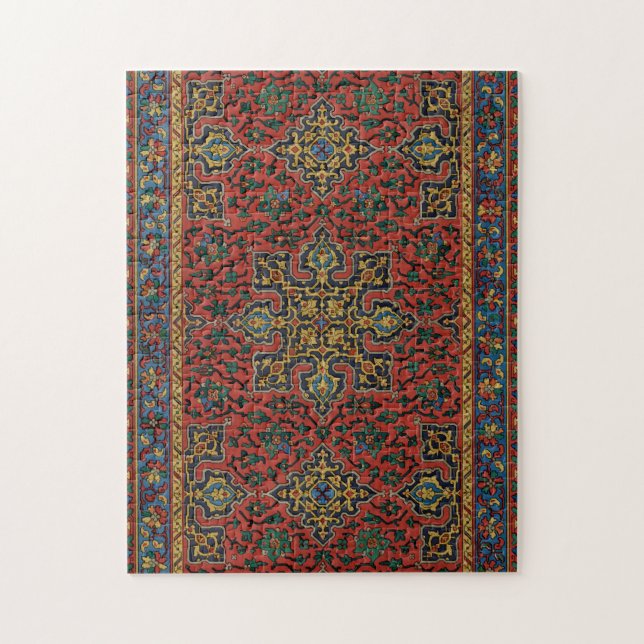 Persischer Teppich Rot Blau Klassisch (Vertikal)