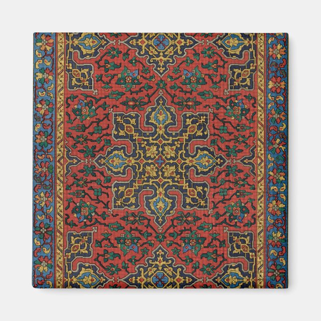 Persischer Teppich Rot Blau Klassisch Magnet (Vorne)