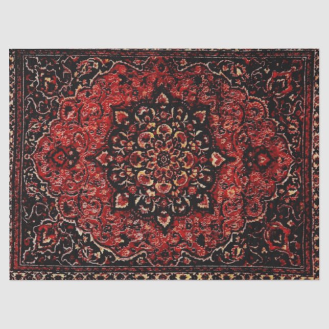 Persischer Teppichausdruck in Rose getöntes Feld  Seidenpapier (Vorderseite)