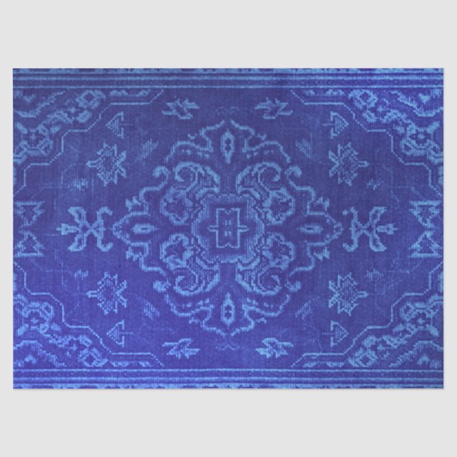 Persischer    Teppichboden in Blau Seidenpapier (Vorderseite)