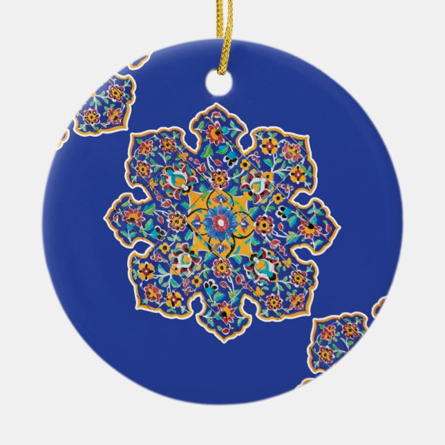 Persischer Türkis Keramik Ornament (Vorne)