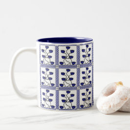 Persisches Blumenmuster aus asiatischen Blumen Zweifarbige Tasse