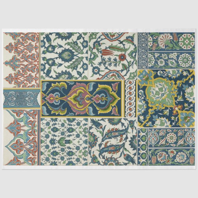 Persisches Design verziertes Musterteppichpapier Seidenpapier (Vorderseite)