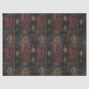 Persisches Gold Damast Noir Muster (4) Seidenpapier
