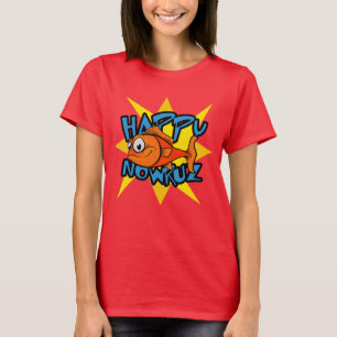 Persisches neues Jahr Nowruz Goldfischlächelndes T-Shirt