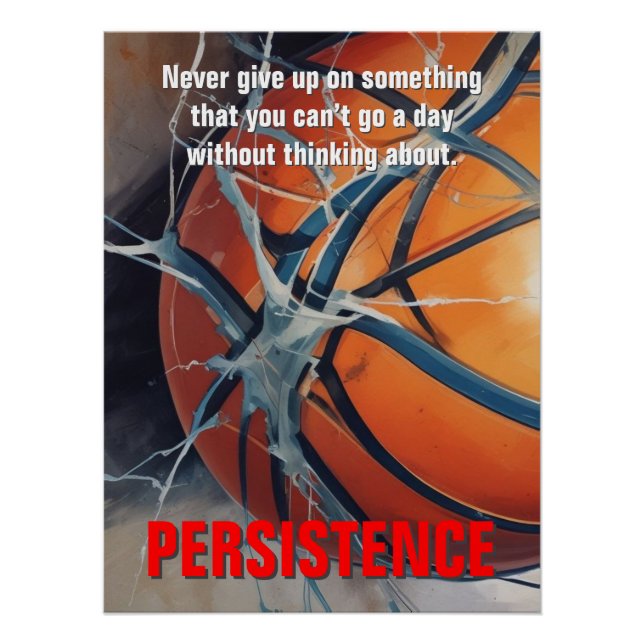 Persistenz Basketball Inspiration Motivierend Poster (Vorderseite)