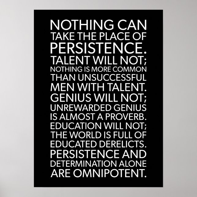Persistenz - Erfolg, Hustle, Fitness Motivierend Poster (Vorne)