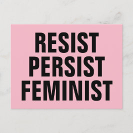 Persistischer feministischer Widerstand rosa Postkarte