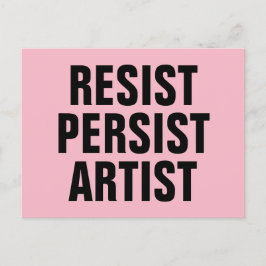 Persistischer Widerstand des Künstlers rosa Postkarte