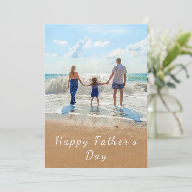 Persnalized Your Vater Foto Vatertag Card (Stehend Vorderseite)