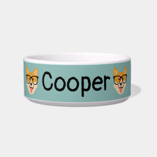 Persolanised Funny Hipster Corgi Napf