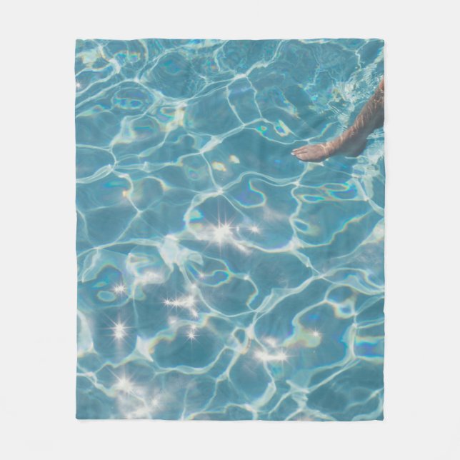 Person am Schwimmbad Fleecedecke (Vorderseite)