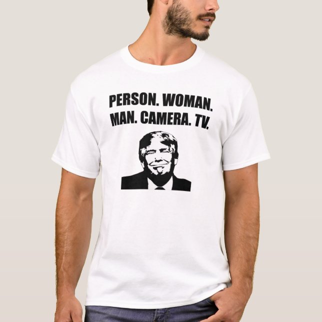 Person. Frau. Mann. Kamera. TV.Anti-Trump T-Shirt (Vorderseite)