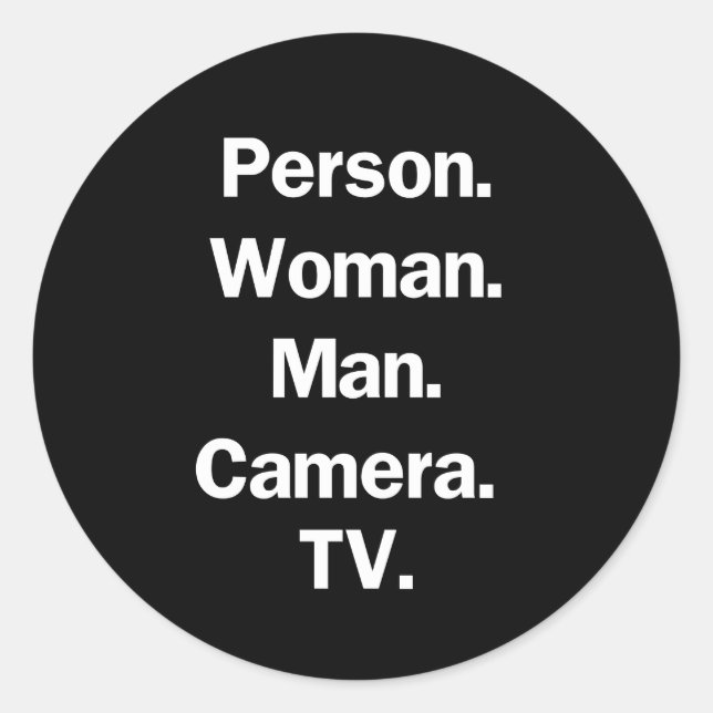 Person. Frau. Mann. Kamera. TV. Runder Aufkleber (Vorderseite)
