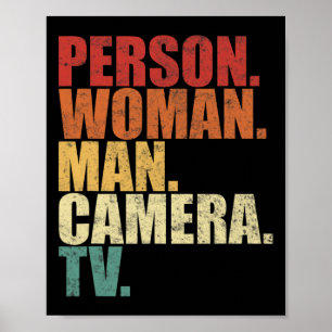 Person Frau Mann Kamera Tv Trump Wörter Poster