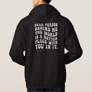 Person hinter mir, Hoodie mit Rückendruck, Lieber