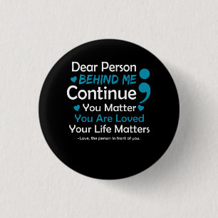 Person hinter mir Suizidprävention und -depression Button