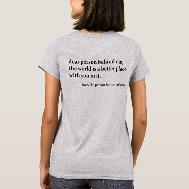 Person hinter mir, zurück Print Shirt, liebe Perso T-Shirt (Rückseite)