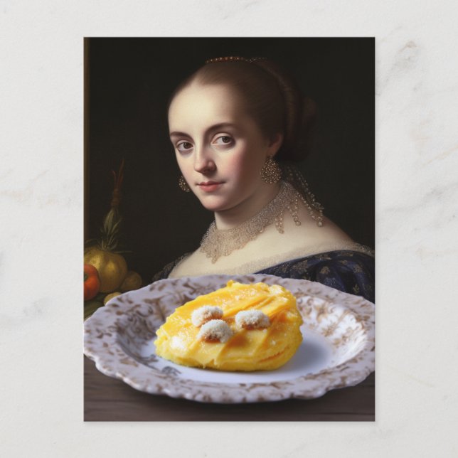 Person in der Malerei mit Blick auf Essen Postkarte (Vorderseite)