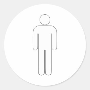 Person Man signiert Universelle Silhouette Klassis Runder Aufkleber
