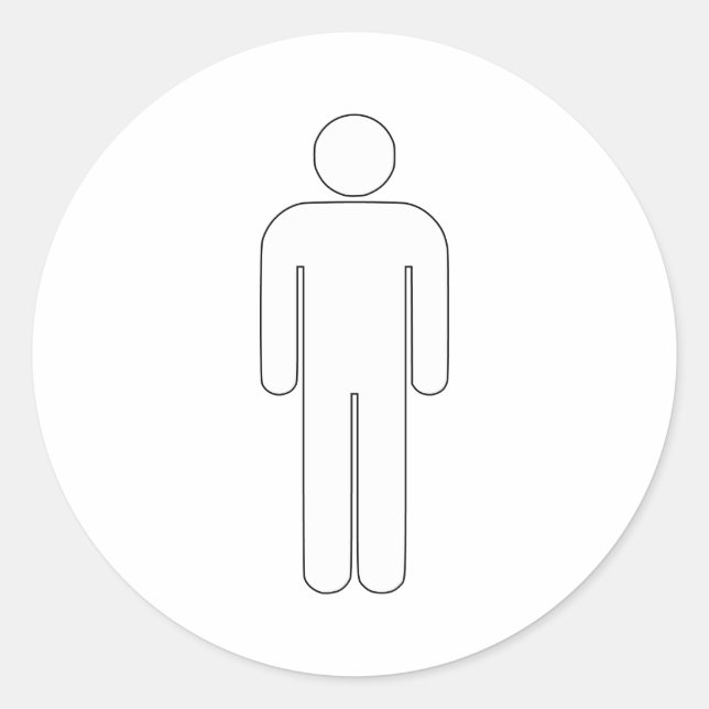 Person Man signiert Universelle Silhouette Klassis Runder Aufkleber (Vorderseite)