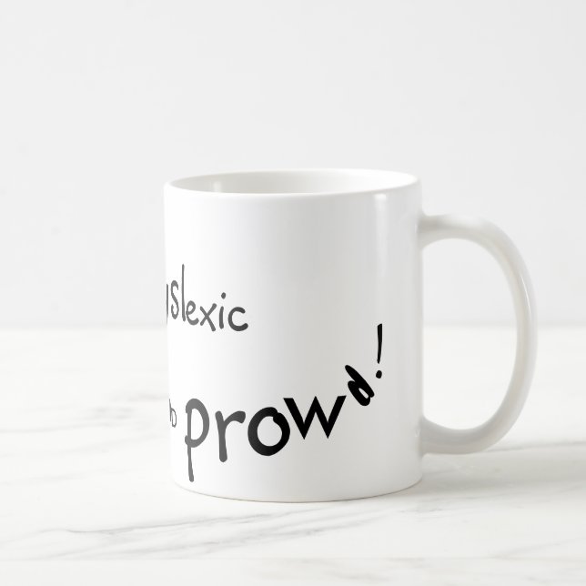 Person mit Lesestörung und prowd! Kaffeetasse (Rechts)
