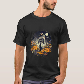 Person mit Space Anzug Blume Raumfahrer Idea Cr T-Shirt