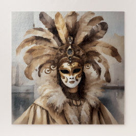 Person wearing Venetian mask