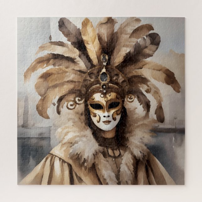 Person wearing Venetian mask (Vertikal)