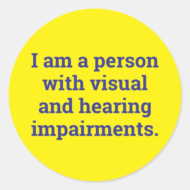 person with visual and hearing impairment runder aufkleber (Vorderseite)